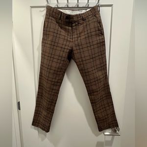 Italian Wool Sutton Trouser  Brown Navy Check (Todd Snyder) - Worn once **